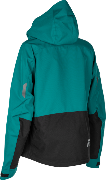 Fly Racing Women's Carbon Jacket Deep Lake and Black, Size 2X