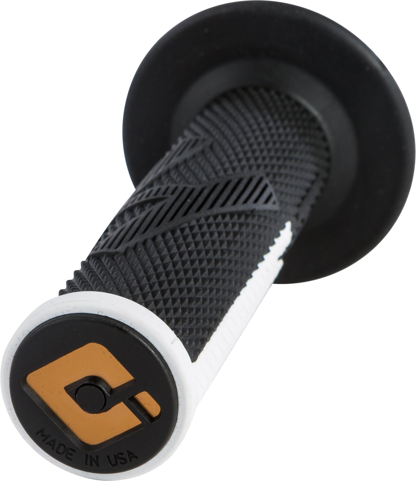 ODI Emig2 Pro V2 Lock-On Grip Black/White – Signature MX Handlebar Grip with Soft Compound and Aluminum Reinforced Ends