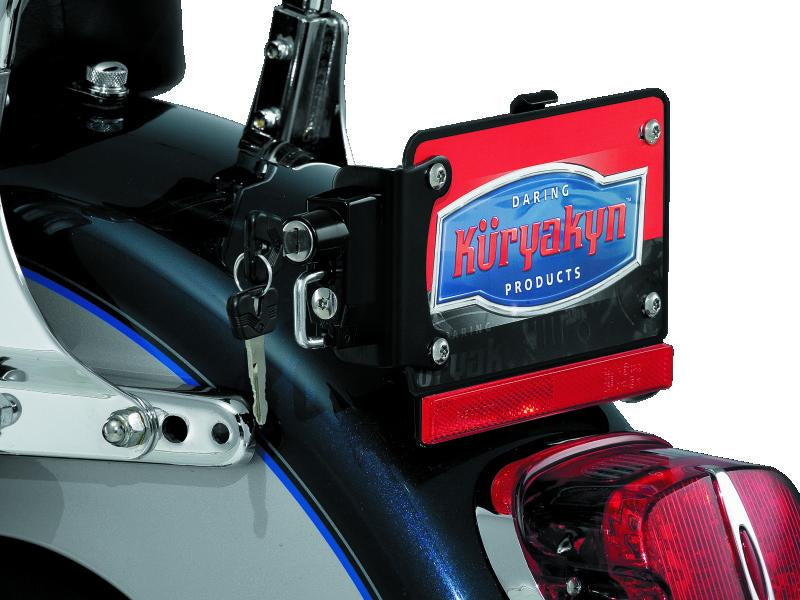 Kuryakyn License Plate Helmet Lock with Mount in Black - Part Number kur4248