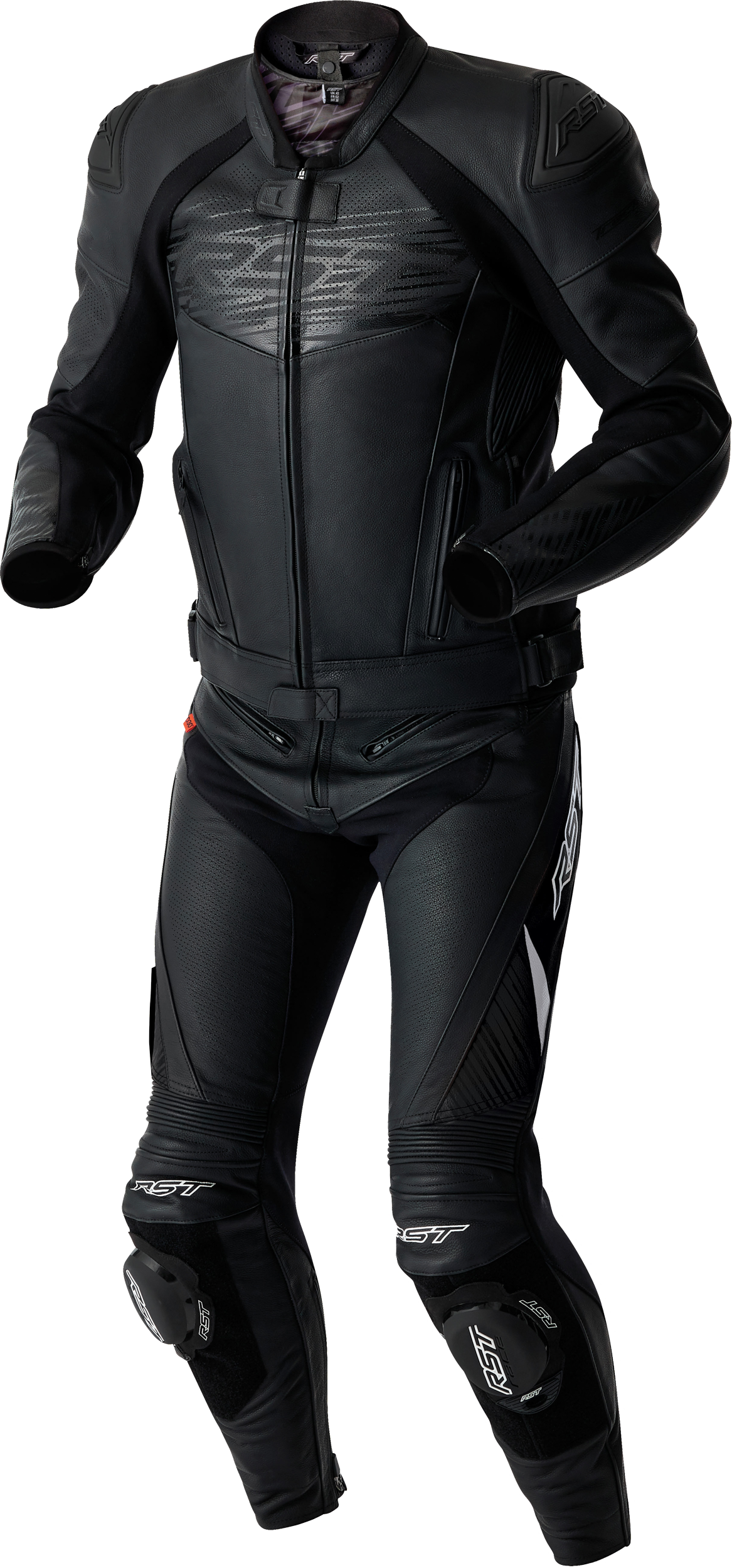 RST TracTech Evo D3O Leather Motorcycle Jacket Black - Part 103635BLK-56