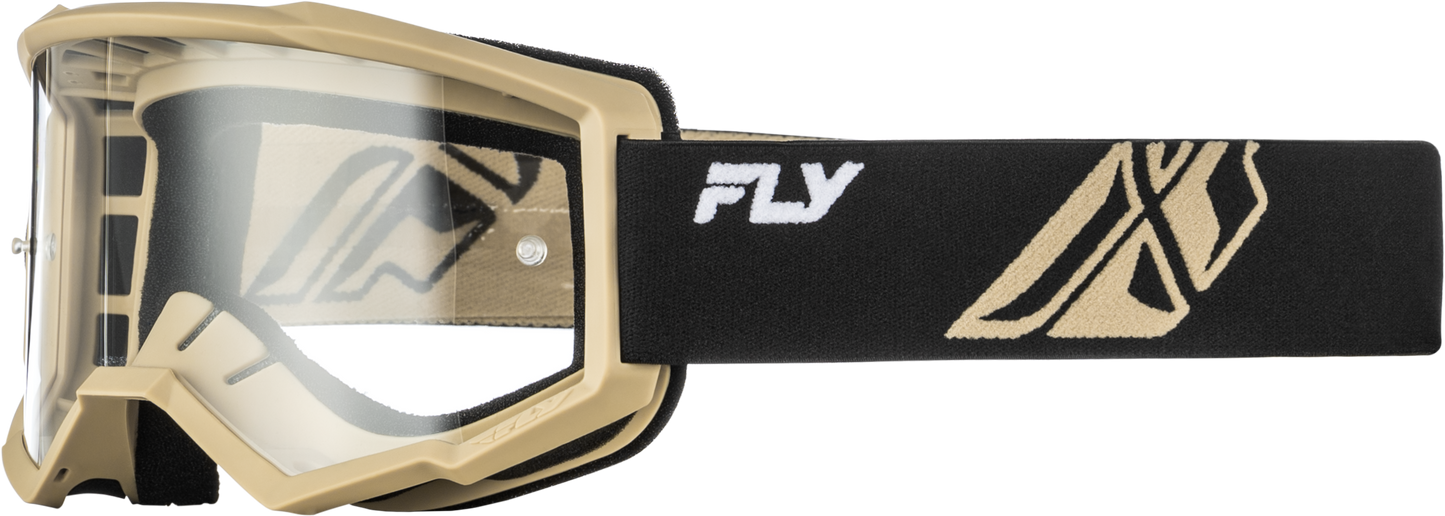FLY RACING YOUTH FOCUS GOGGLE BLACK/KHAKI W/ CLEAR LENS'LENS