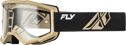FLY RACING YOUTH FOCUS GOGGLE BLACK/KHAKI W/ CLEAR LENS'LENS