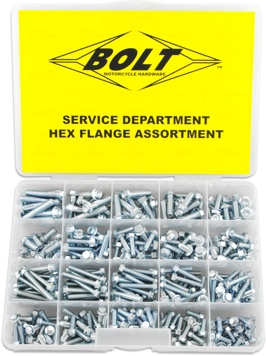 BOLT Service Department Flange Bolt Kit SVCFLANGE - 360 Pieces of M6 and M8 Hex Flange Bolts in Stackable Organizer