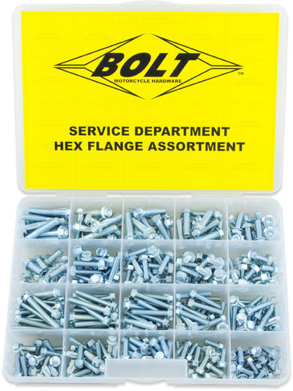 BOLT Service Department Flange Bolt Kit SVCFLANGE - 360 Pieces of M6 and M8 Hex Flange Bolts in Stackable Organizer