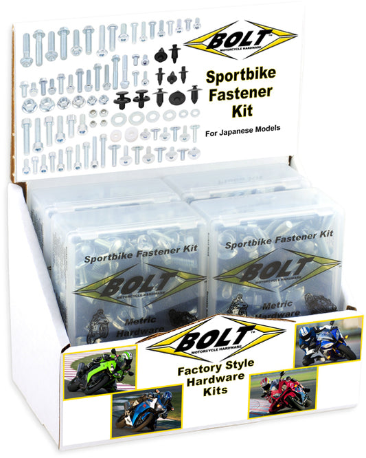 BOLT Sportbike Track Pack 6-Piece Kit (Part #2007-6SB) for Honda, Yamaha, Kawasaki, Suzuki