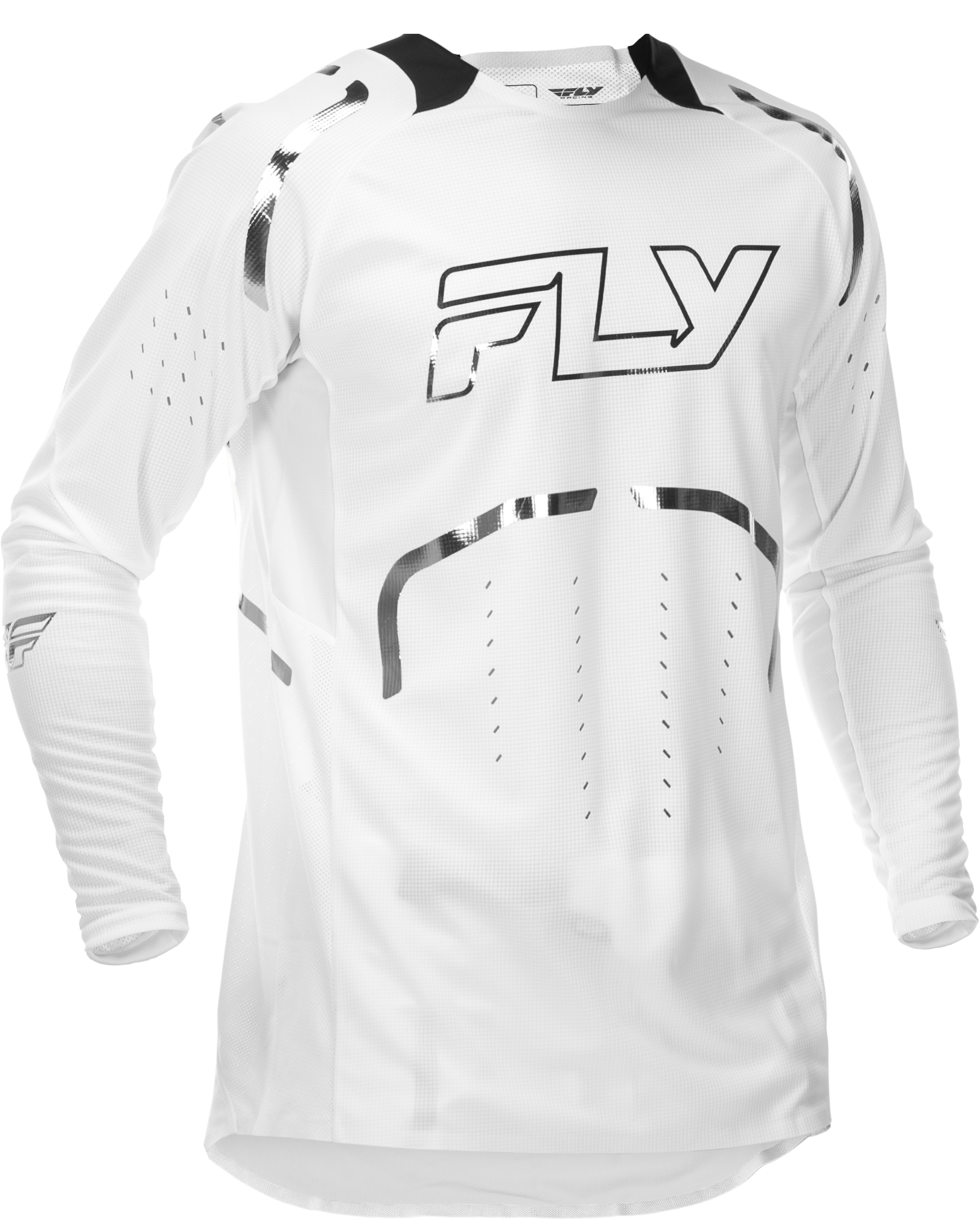 Fly Racing Evolution DST Le Flash Jersey White/Silver – Men’s Cycling Performance Jersey