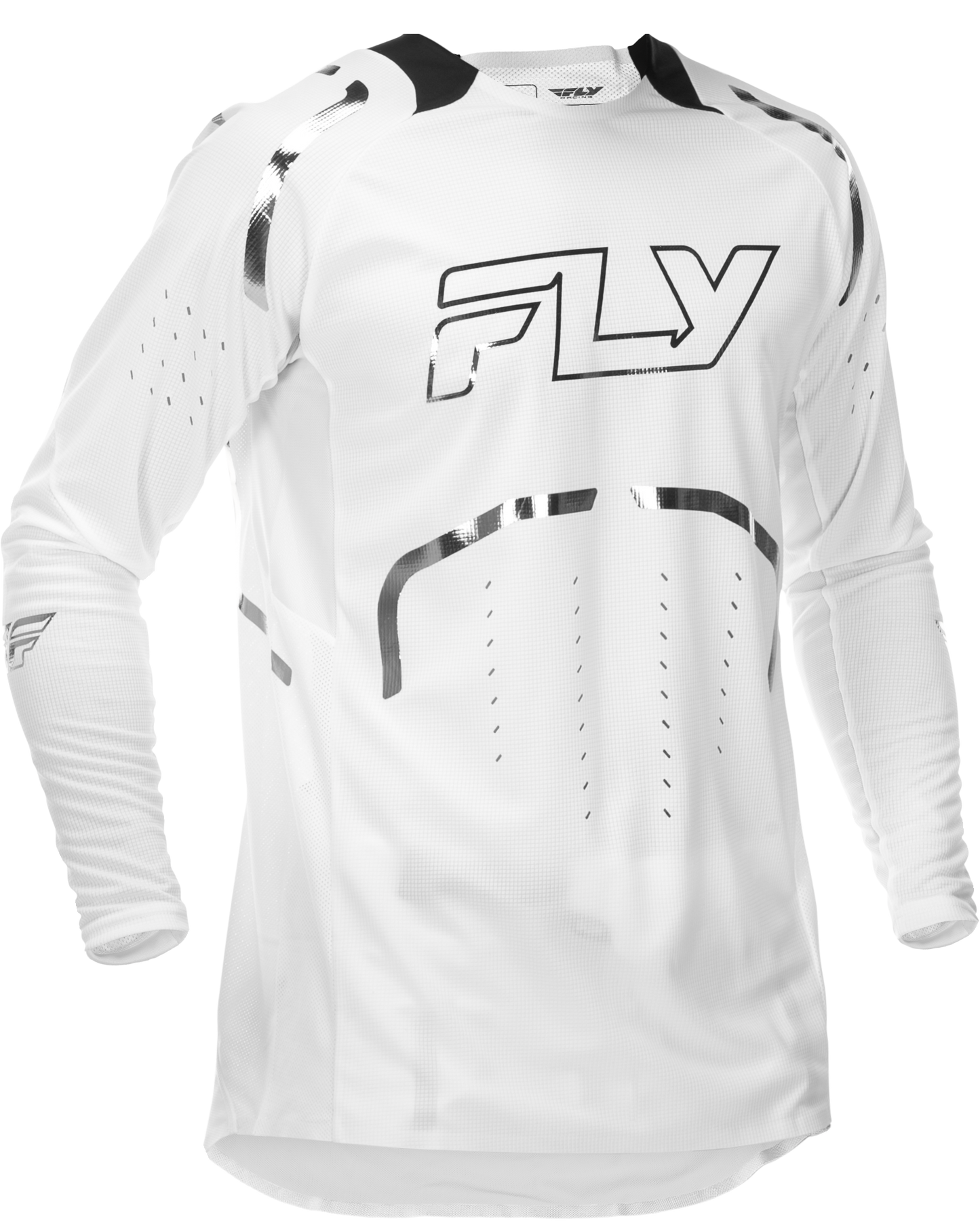 Fly Racing Evolution DST Le Flash Jersey White/Silver Small - Advanced Ventilation Cycling Jersey