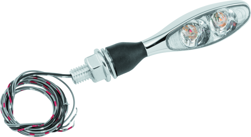 Kuryakyn Micro 1000 Dual Function LED Signal Light with Clear Lens and Chrome Finish - Part #kur2532