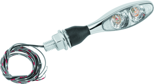 Kuryakyn Micro 1000 Dual Function LED Signal Light with Clear Lens and Chrome Finish - Part #kur2532
