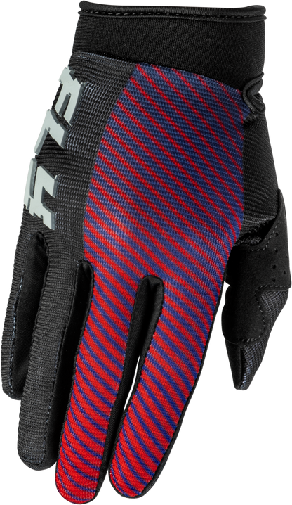 FLY RACING YOUTH F-16 GLOVES BLACK/RED/PURPLE Y2XS'XS