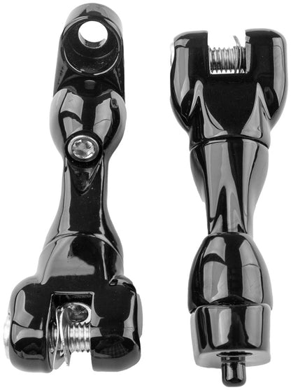Kuryakyn Adjustable Passenger Peg Mounts for Harley-Davidson Touring and Indian Models - Gloss Black