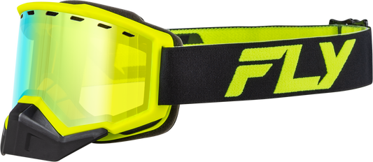 Fly Racing Focus Snow Goggle Black/Hi Vis with Gold Mirror and Yellow Lens - Part Number FLB-24F8