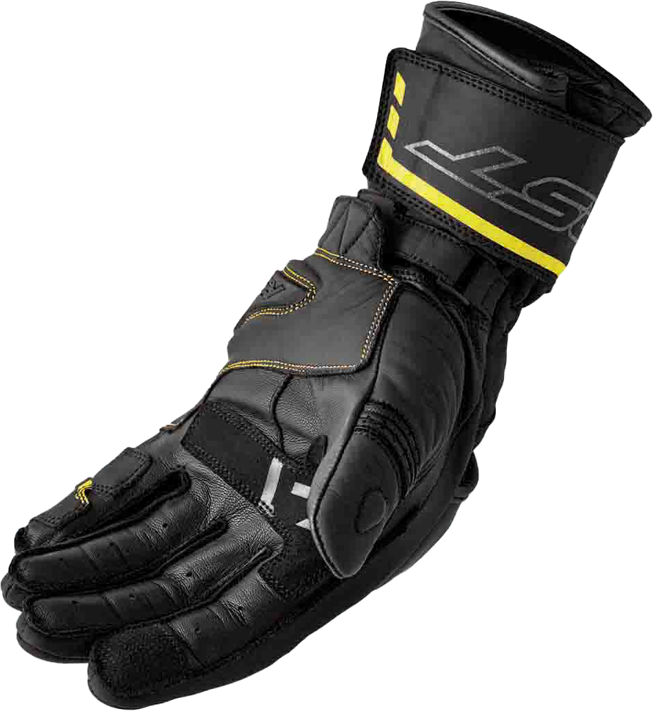 RST S1 Leather Gloves Black and Fluorescent Yellow - Small