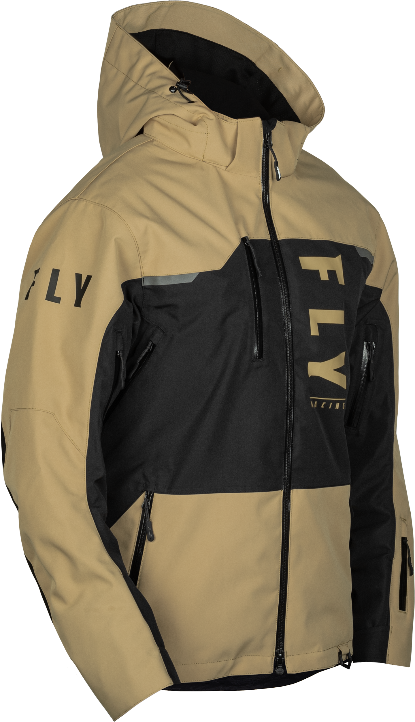 Fly Racing Carbon Jacket Black/Tan Medium - Waterproof and Breathable Ski & Snowboard Outerwear