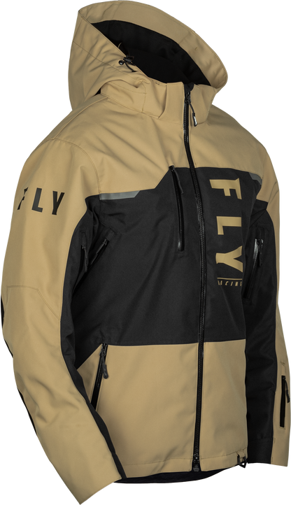 Fly Racing Carbon Jacket Black/Tan Medium - Waterproof and Breathable Ski & Snowboard Outerwear