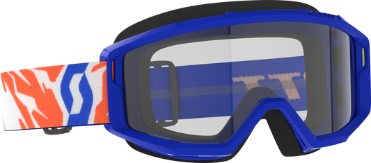 SCOTT Primal Youth Goggle Blue Clear – Impact-Resistant Youth Motocross Goggle with NoFog Anti-Fog Technology