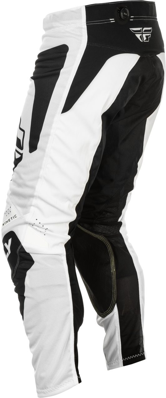 Fly Racing Kinetic Mesh Sym Pants White/Black Size 30 – Motorcycle Riding Gear with BOA® Fit System and Advanced Ventilation