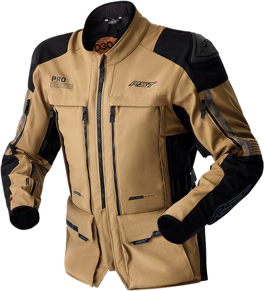 RST Ps Adventure D3O Jacket Sand/Black Textile XL – All-Weather Motorcycle Riding Gear