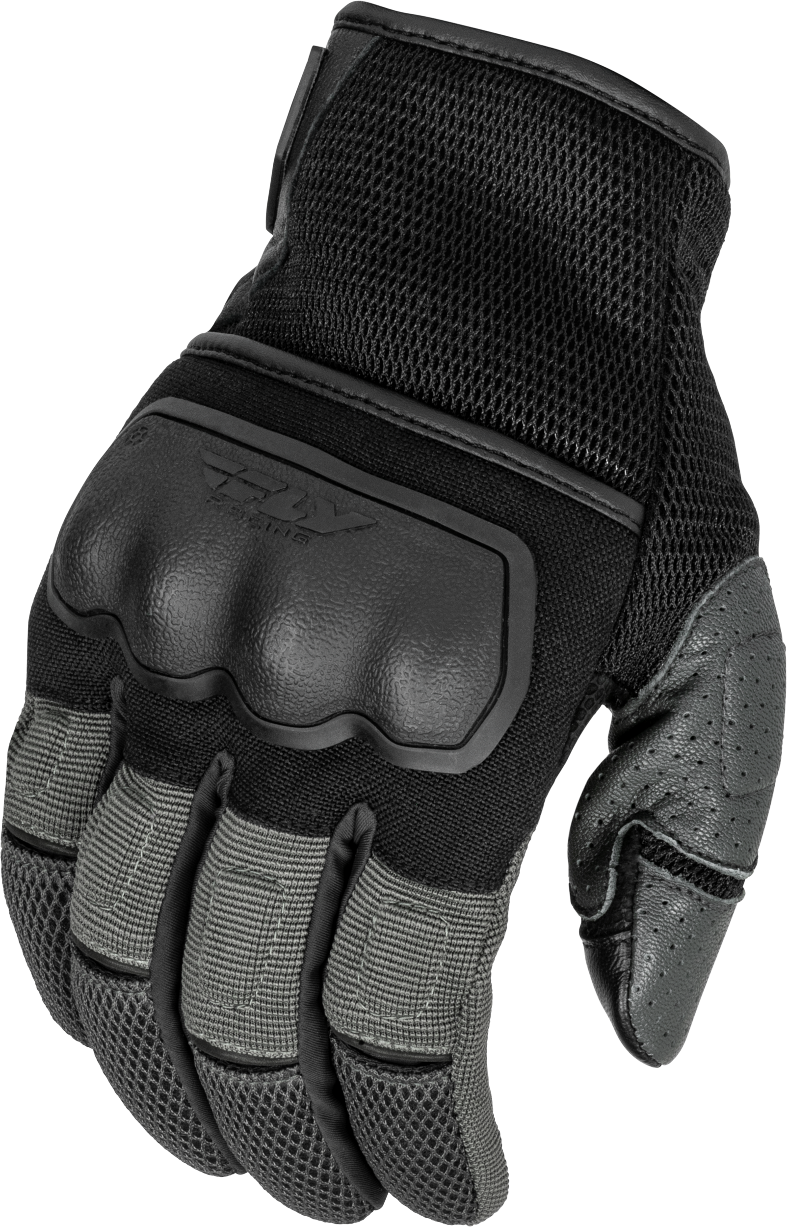 Fly Racing Coolpro Force Gloves Black/Grey Medium - Durable Goat Skin Leather with Impact Protection