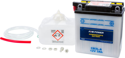 Fire Power CB3L-A 12V Heavy Duty Motorcycle Battery with Acid Pack for Honda XL Models