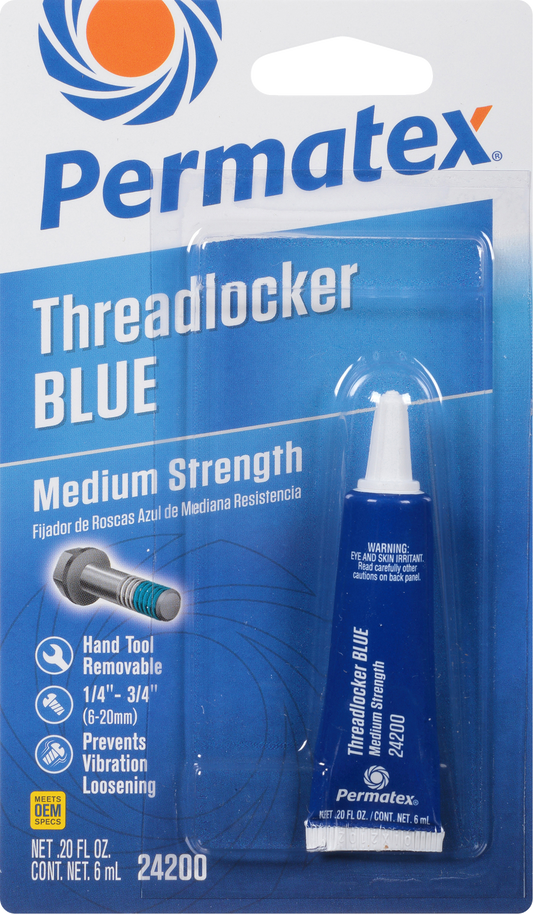 Permatex Medium Strength Threadlocker Blue Part 24200 - 6 ml