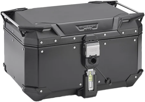 GIVI Outback Evo Smart Top Case 58L Black - Secure Aluminum Motorcycle Storage with Adjustable Lid System