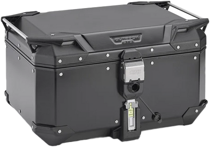 GIVI Outback Evo Smart Top Case 58L Black - Secure Aluminum Motorcycle Storage with Adjustable Lid System