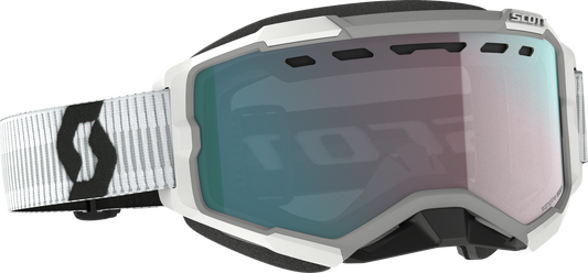 SCOTT Fury Goggle Snow Cross White with Enhance Aqua Chrome Lens - Part Number 278605-0002351