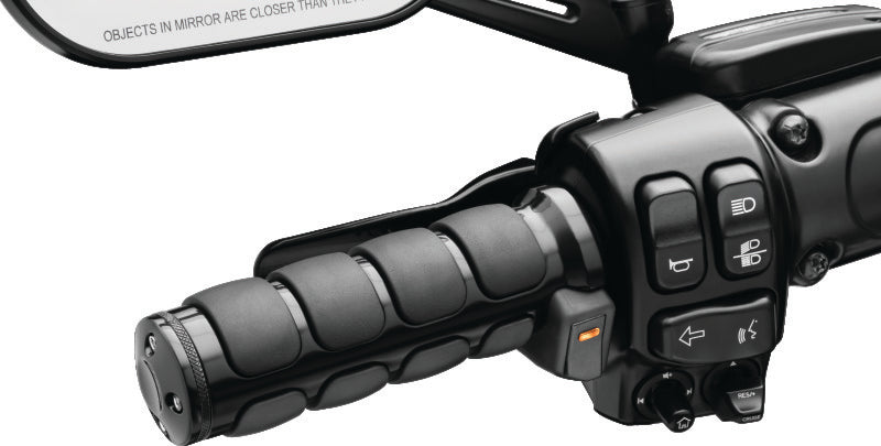 Kuryakyn Heated ISO Grips Dual Cable Gloss Black – Keeps Hands Warm with Adjustable Heat Settings
