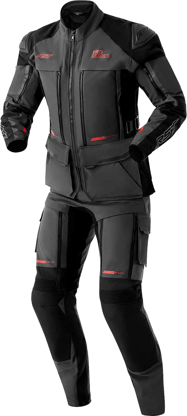 RST Ps Adventure D3O Jacket Grey/Black Textile – All-Weather Motorcycle Riding Gear