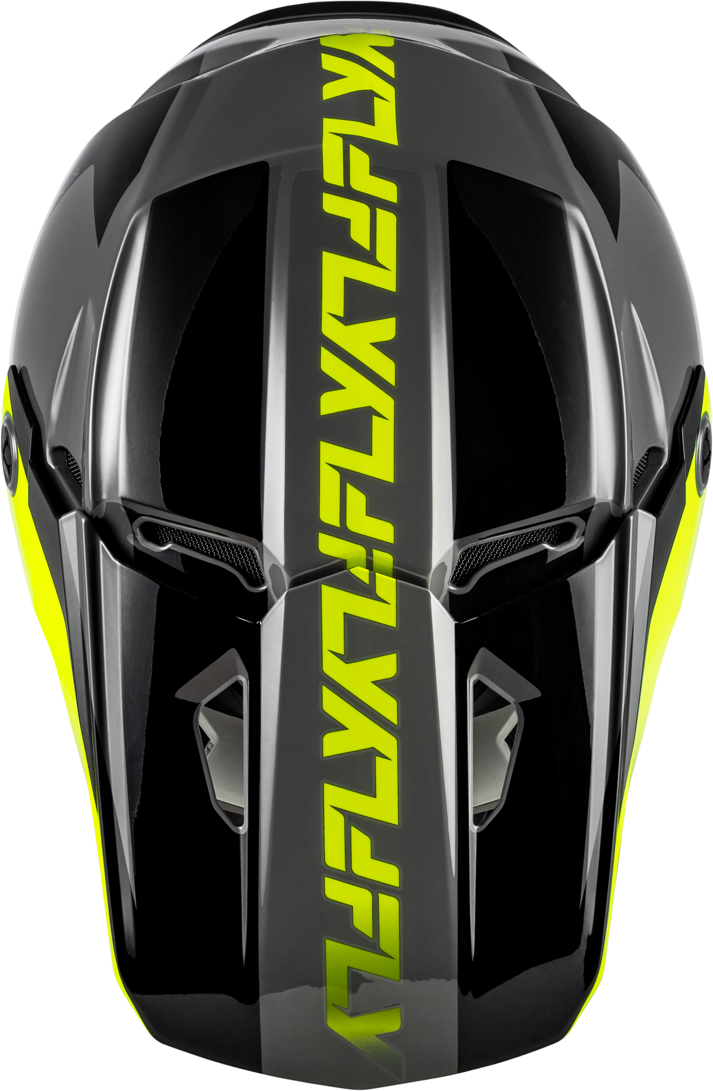 FLY Racing Kinetic Crest Helmet Grey/Black/Hi Vis 2X – Off-Road Motorcycle Helmet with Advanced Ventilation