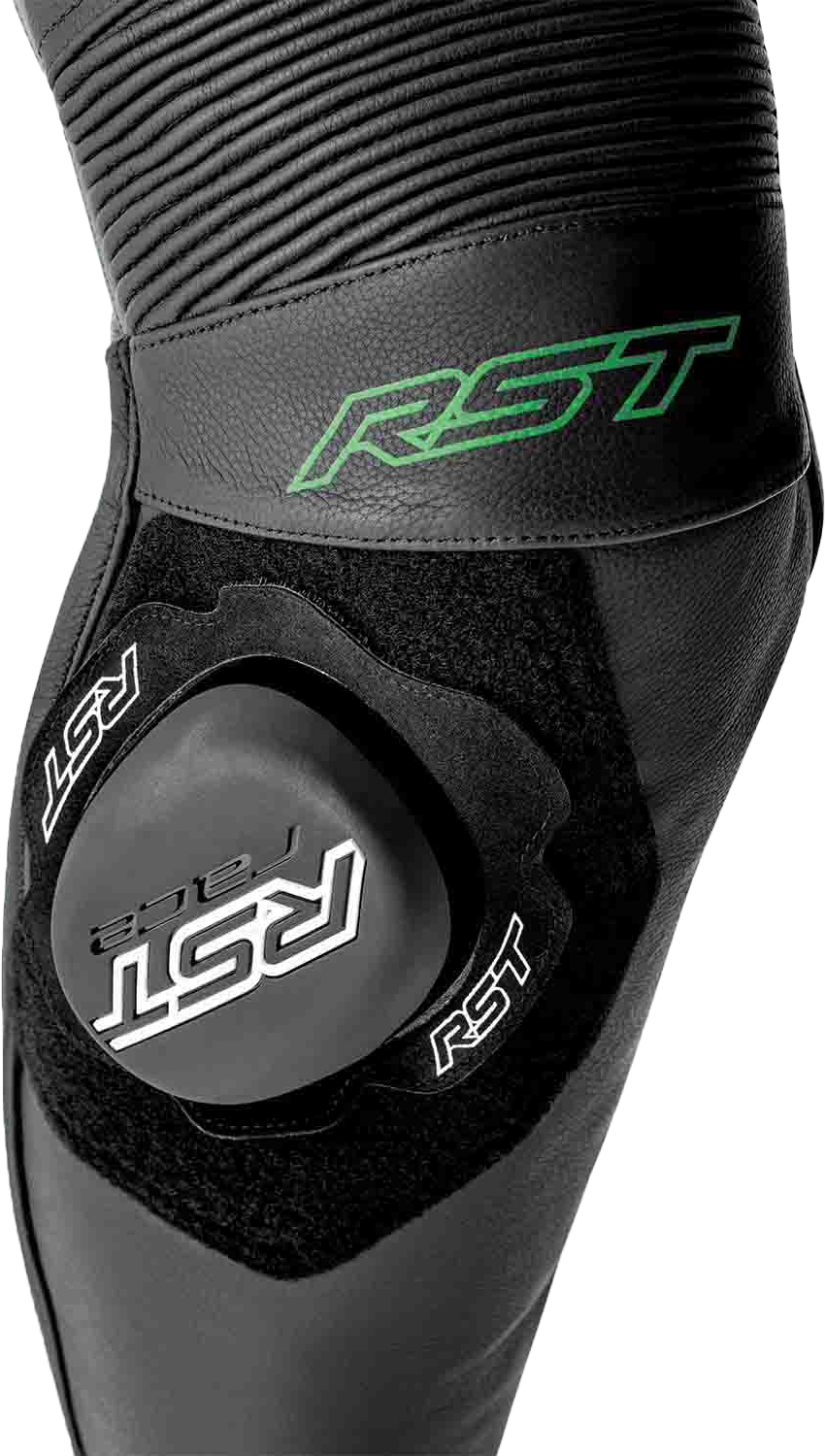 RST S1 D3o Suit Black, Gray, and Fluorescent Green Leather - Part #103604F.GRN-40