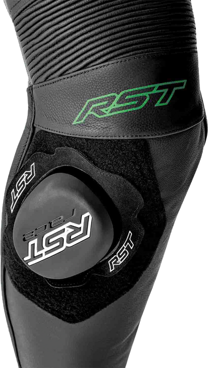 RST S1 D3o Suit Black, Gray, and Fluorescent Green Leather - Part #103604F.GRN-40
