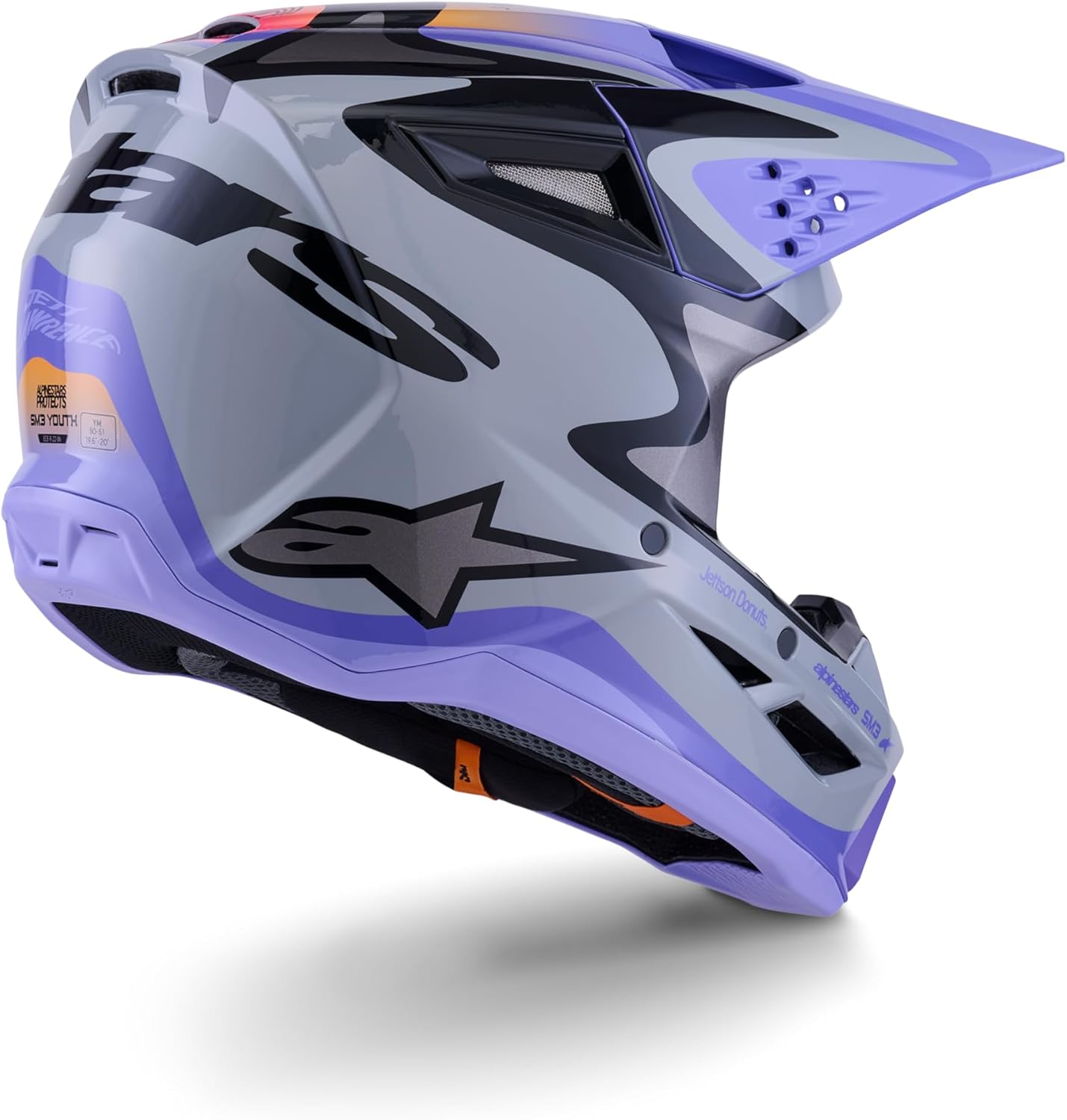Alpinestars Jettson SM3 Helmet Adult/Youth Grey/Purple/Black Glossy