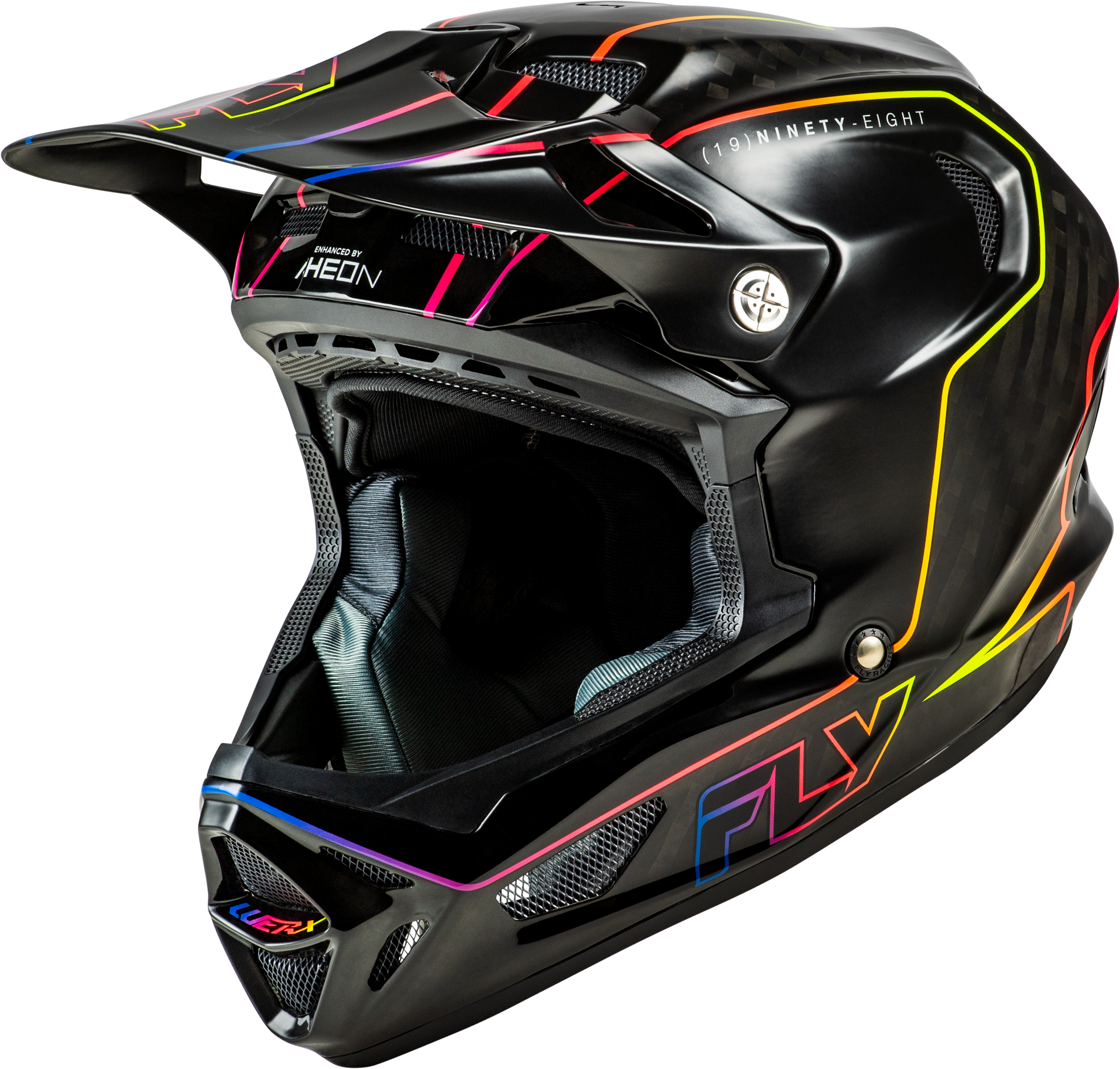 Fly Racing Yth Werx R Flow Carbon Youth Helmet with Black Carbon Finish, Part Number 73-9233YL