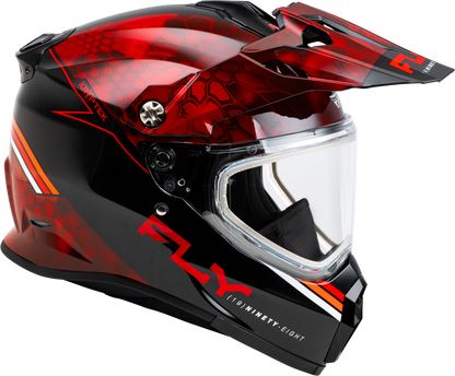 Fly Racing Trekker CW Conceal Helmet Dual Shield Red/Black Large