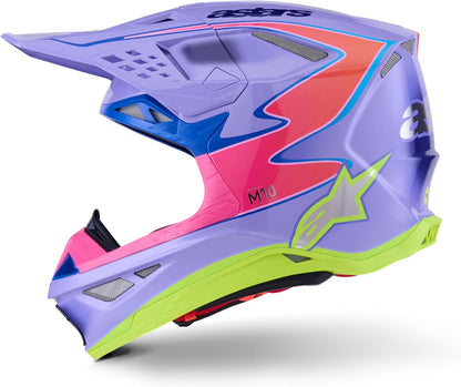 ALPINESTARS S-M10 JETT LAWRENCE R01 HELMET PURP/PNK FLUO/YLW FLUO GLS XS