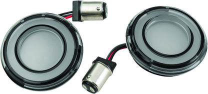 Kuryakyn Tracer LED Rear Turn Signal Inserts with Red/Red Smoke Lens for Harley Davidson Models