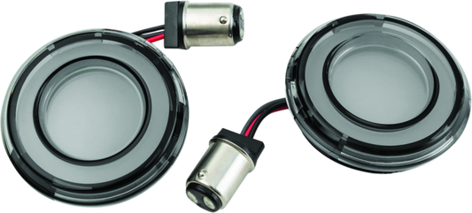 Kuryakyn Tracer LED Rear Turn Signal Inserts with Red/Red Smoke Lens for Harley Davidson Models