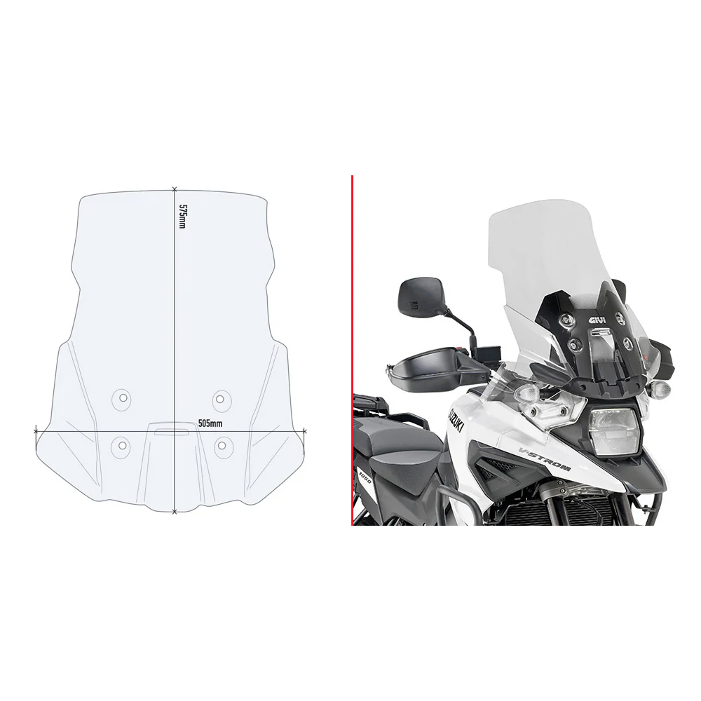 GIVI D3117ST Clear Windscreen for Suzuki Motorcycles