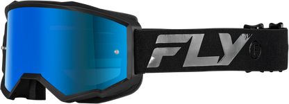 Fly Racing Youth Zone Goggle Black/Black with Sky Blue Mirror and Smoke Lens