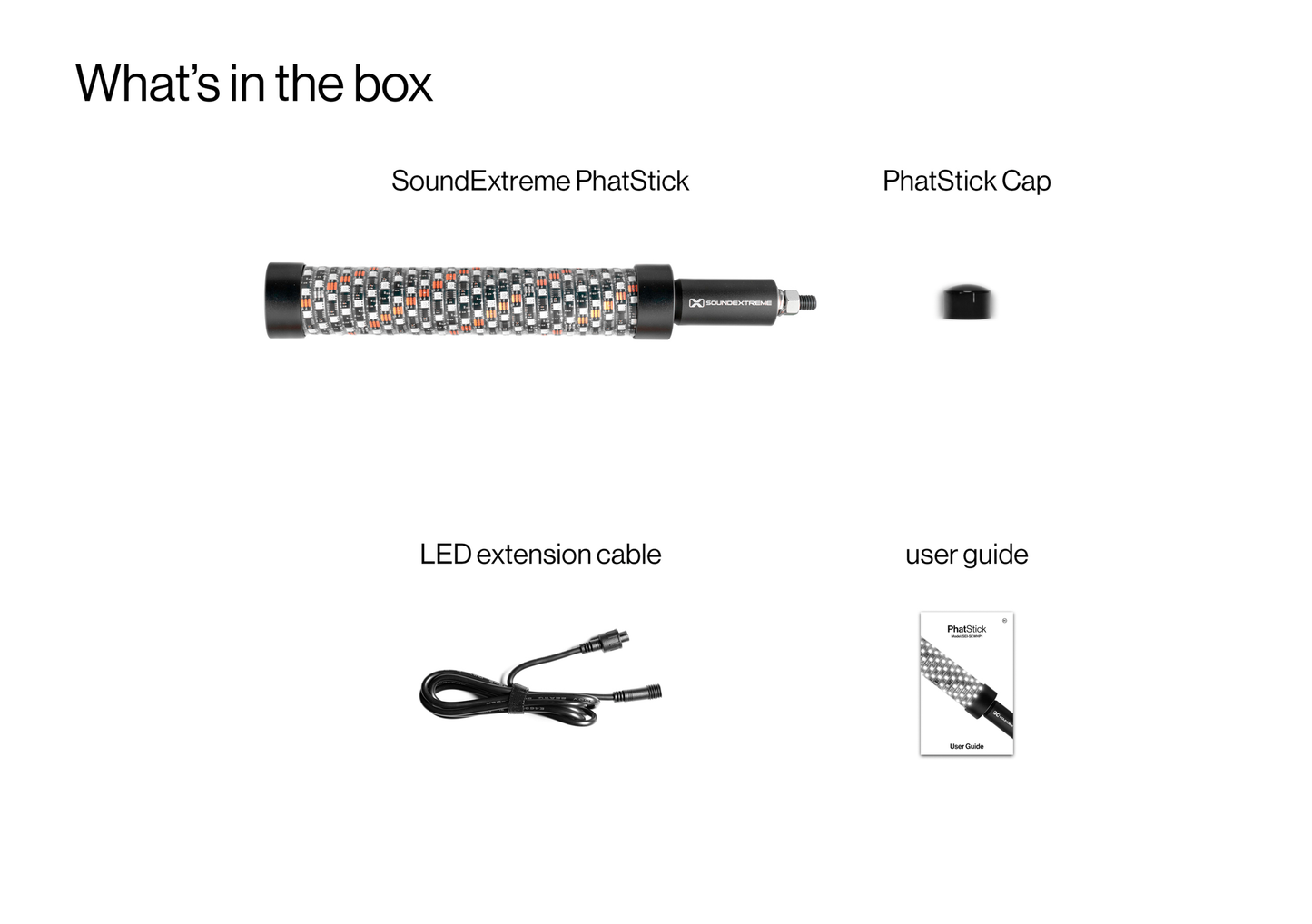 ECOXGEAR Phatstick 1' LED Whip with Mount - Off-Road Vehicle Visibility Enhancement
