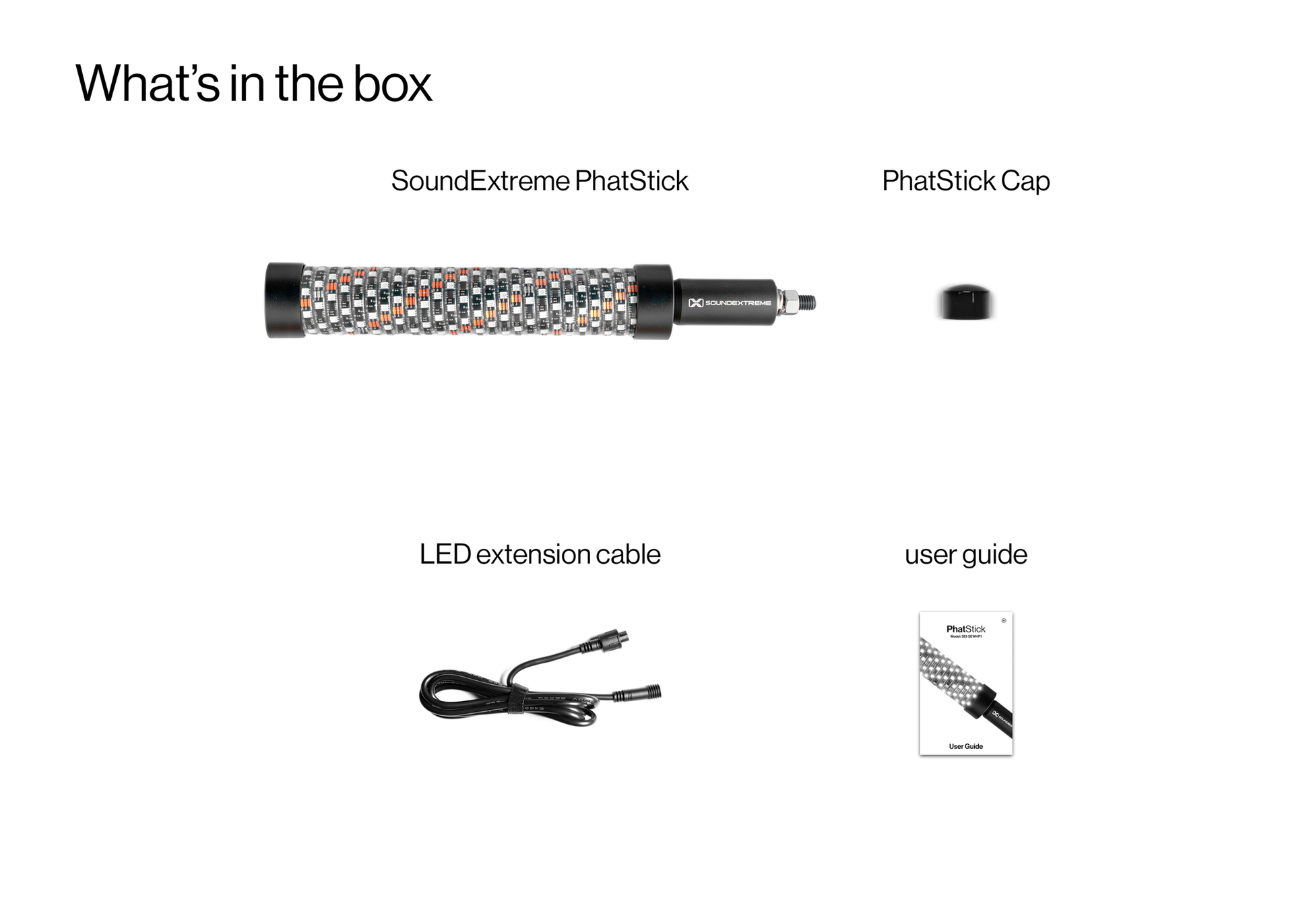 ECOXGEAR Phatstick 1' LED Whip with Mount - Off-Road Vehicle Visibility Enhancement