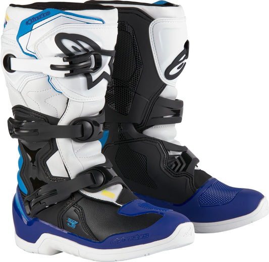Alpinestars Tech 3S Youth MX Boots (White/Black/Enamel Blue, 6)