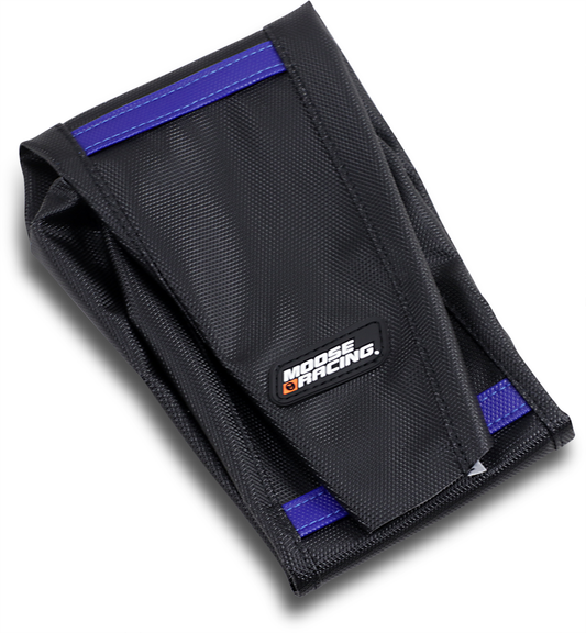 Moose Offroad Ribbed Seat Cover for Husqvarna 2019-2023 - Black with Blue Ribs, Part Number HQV45018-332