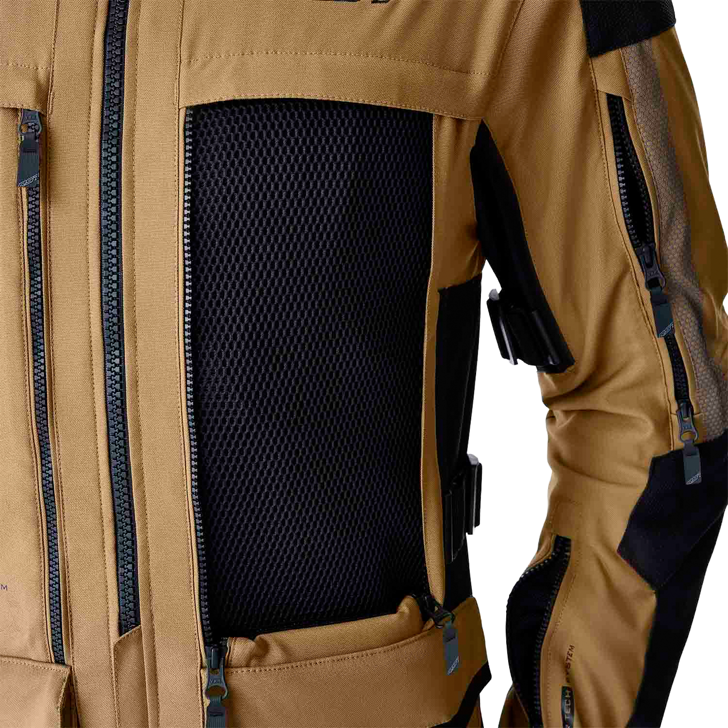 RST Ps Adventure D3O Jacket Sand and Black - All-Weather Touring Motorcycle Jacket with Removable Layers and CE AA Certification