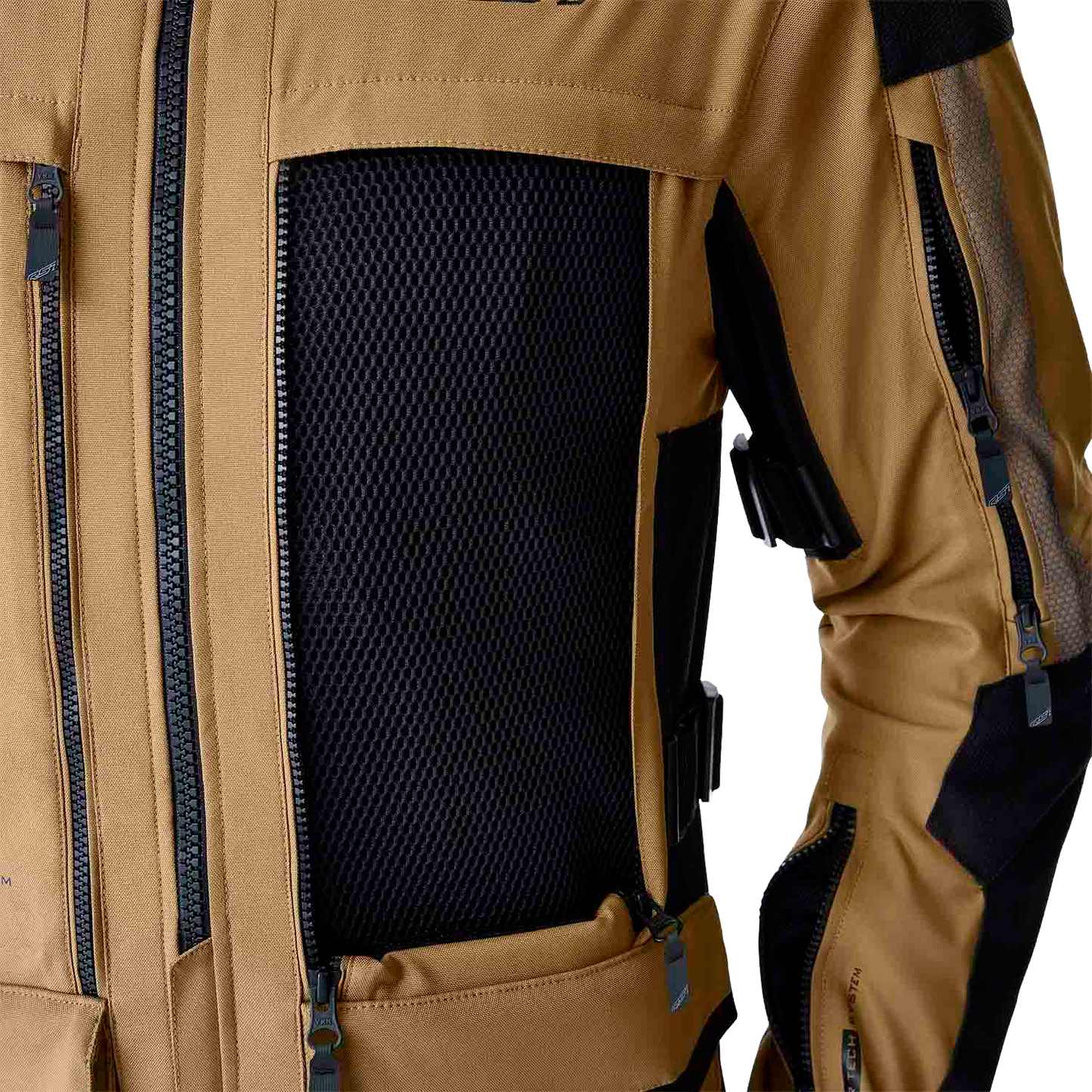 RST Ps Adventure D3O Jacket Sand/Black Textile - All-Weather Touring Motorcycle Jacket with Removable Thermal and Waterproof Layers