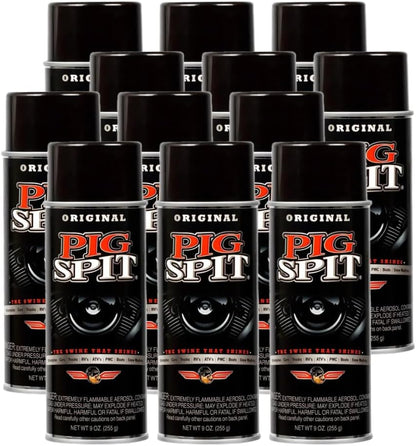 PIG SPIT Original Cleaner 9oz - Restores Faded Rubber, Chrome & More 12-Pack