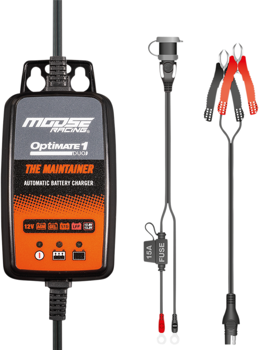MOOSE OFFROAD Optimate 1 Charger - DUO TM-611 for AGM, MF, Gel, and Spiral Cell Batteries