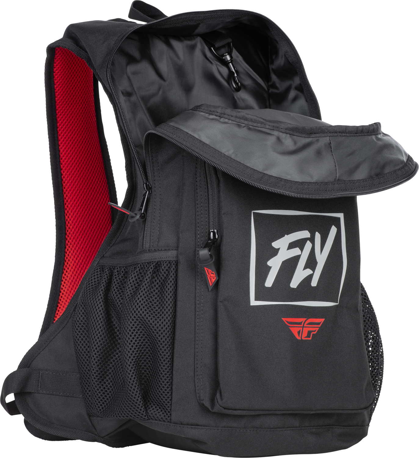FLY Racing Jump Pack Backpack Black/Grey/Red - Durable Moto Gear Storage